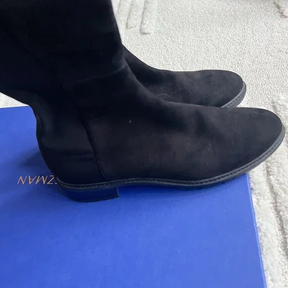 Stuart Weitzman City  Womens Over-the-knee OTK Stretchy Boots Black Suede US 9.5 - Picture 8 of 12